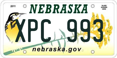 NE license plate XPC993
