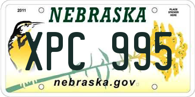 NE license plate XPC995