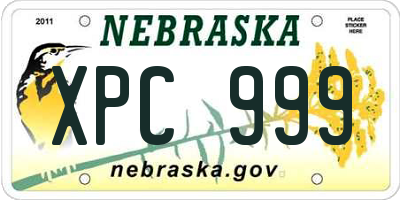 NE license plate XPC999