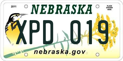 NE license plate XPD019