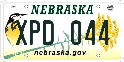 NE license plate XPD044