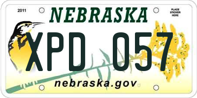 NE license plate XPD057