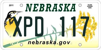 NE license plate XPD117