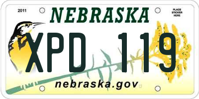 NE license plate XPD119