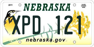 NE license plate XPD121