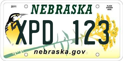 NE license plate XPD123
