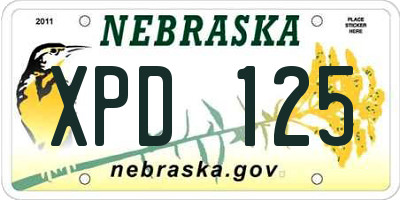 NE license plate XPD125