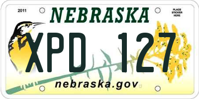 NE license plate XPD127