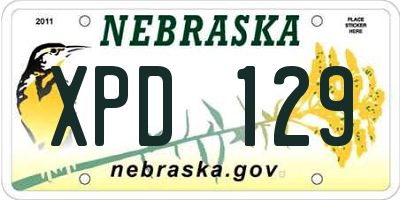 NE license plate XPD129