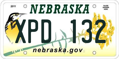 NE license plate XPD132