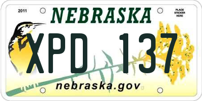 NE license plate XPD137