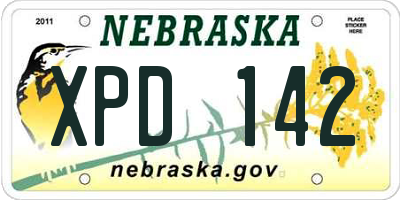NE license plate XPD142