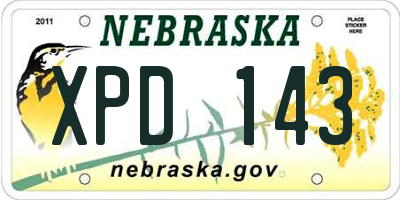 NE license plate XPD143