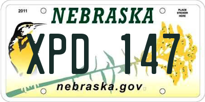 NE license plate XPD147