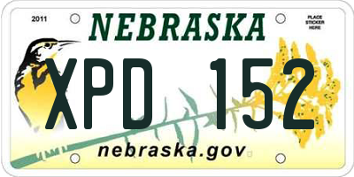 NE license plate XPD152