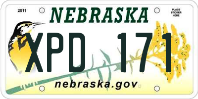 NE license plate XPD171