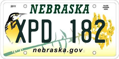 NE license plate XPD182