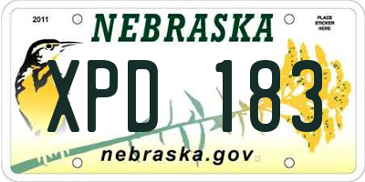 NE license plate XPD183