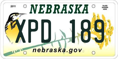 NE license plate XPD189