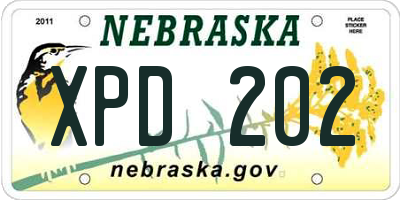 NE license plate XPD202