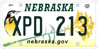 NE license plate XPD213