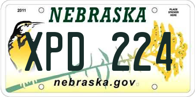 NE license plate XPD224
