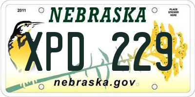 NE license plate XPD229