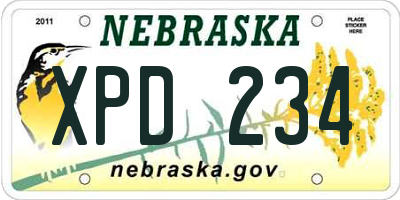 NE license plate XPD234