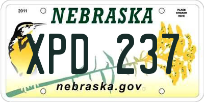 NE license plate XPD237