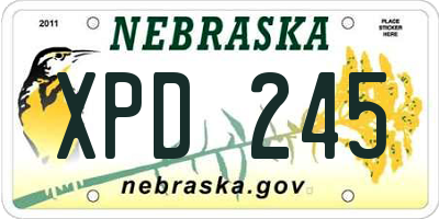 NE license plate XPD245