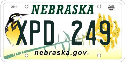 NE license plate XPD249