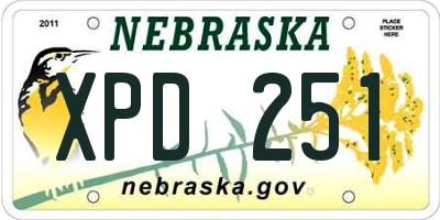 NE license plate XPD251