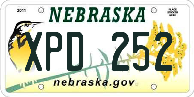 NE license plate XPD252