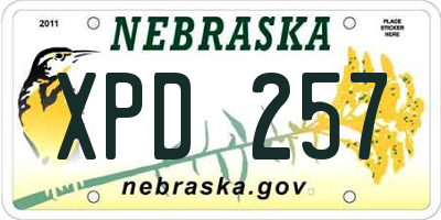 NE license plate XPD257