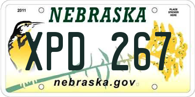NE license plate XPD267