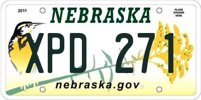 NE license plate XPD271