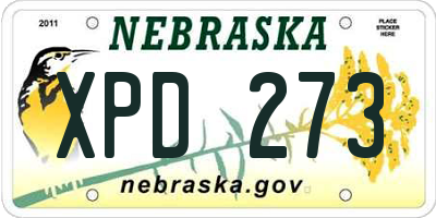 NE license plate XPD273
