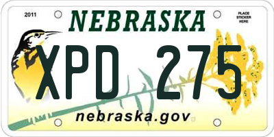 NE license plate XPD275
