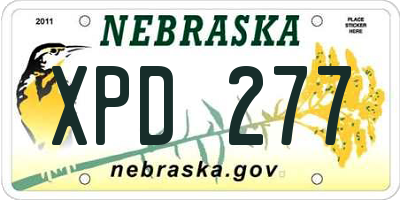 NE license plate XPD277