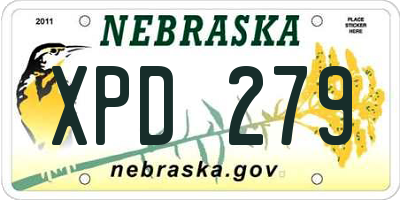 NE license plate XPD279