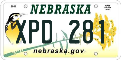 NE license plate XPD281