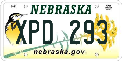 NE license plate XPD293
