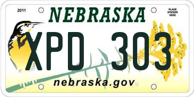 NE license plate XPD303
