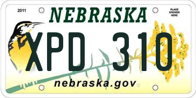 NE license plate XPD310
