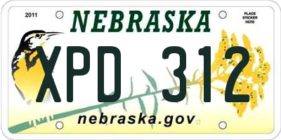 NE license plate XPD312