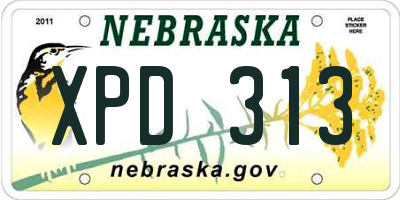 NE license plate XPD313