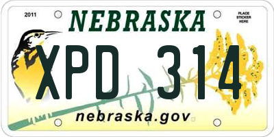 NE license plate XPD314