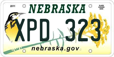 NE license plate XPD323