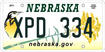 NE license plate XPD334