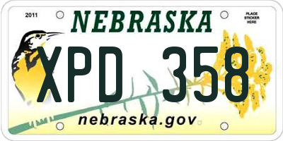 NE license plate XPD358